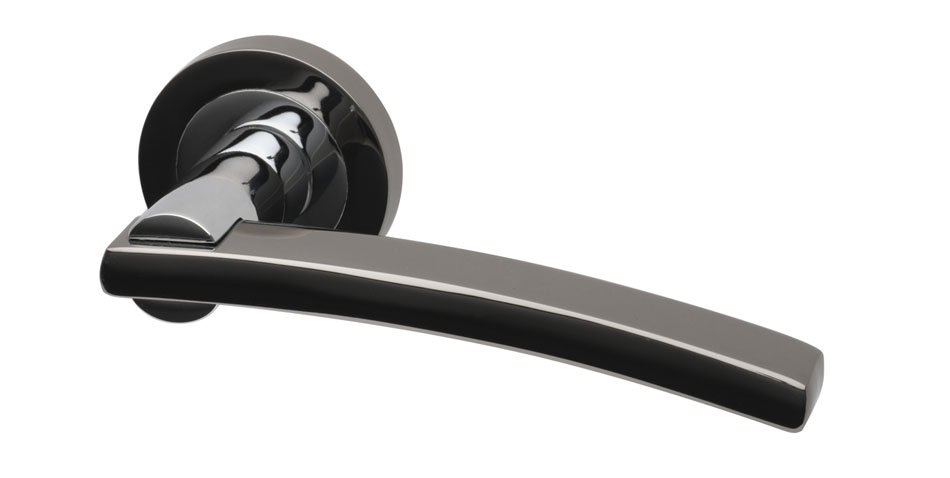 Intel Opal Black Nickel Lever Door Handle Set
